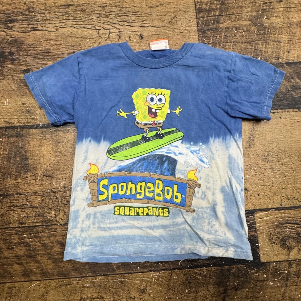 Kids Spongebob Squarepants Tie‎ Dye T Shirt Size Small 2002 Nickelodeon